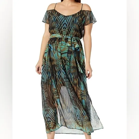 🐢 City Chic Size XL Super Palm Maxi Dress XL Great Condition- Like New
