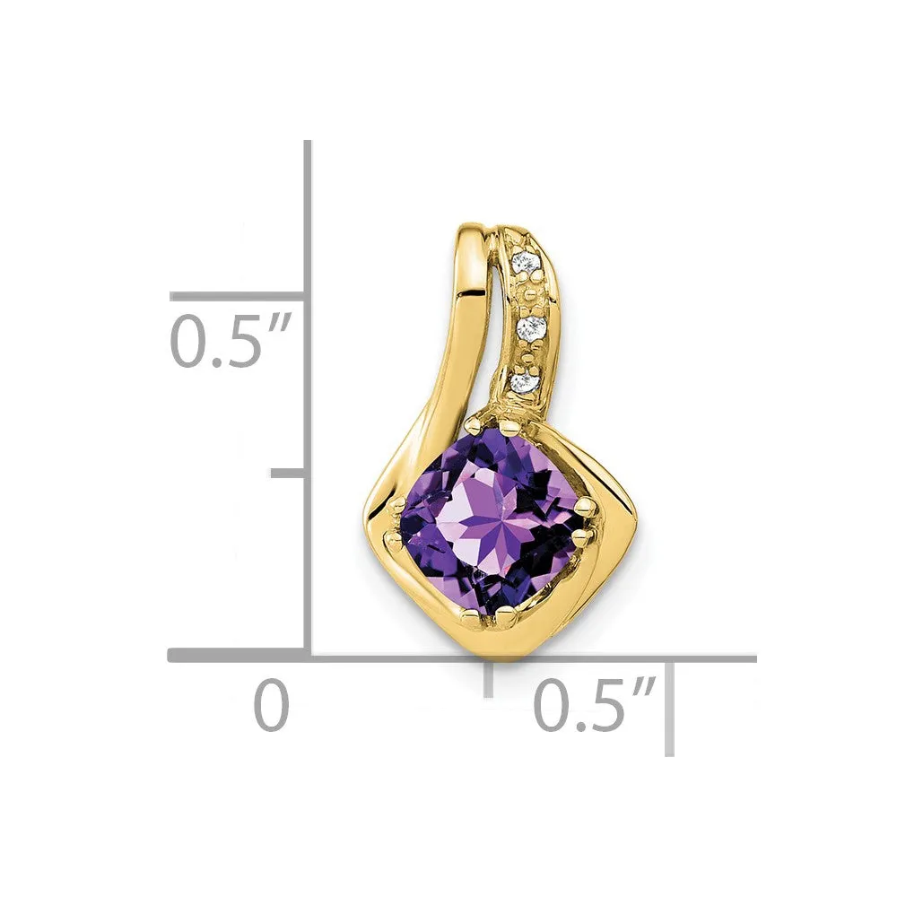 10k Amethyst and Diamond Pendant