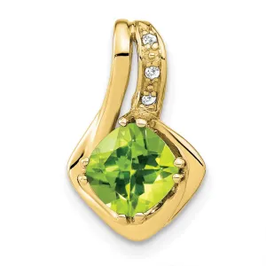 10k Peridot and Diamond Pendant