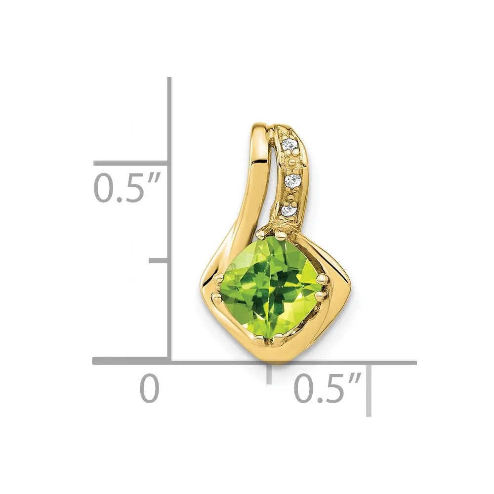10k Peridot and Diamond Pendant