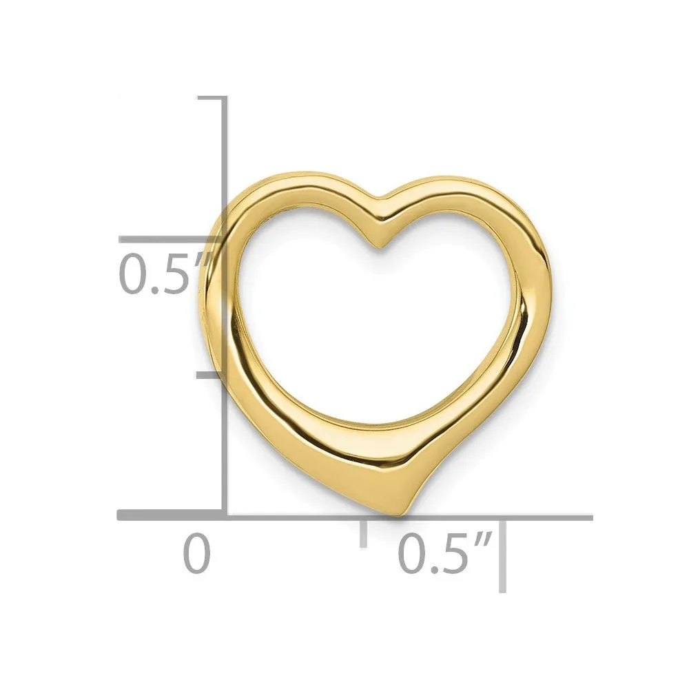 10K Polished Heart Chain Slide