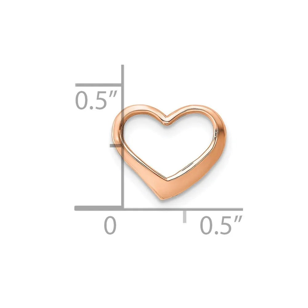 10K Rose Gold Polished Heart Chain Slide