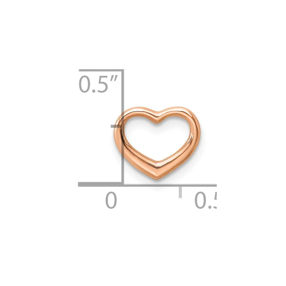 10K Rose Gold Polished Heart Chain Slide