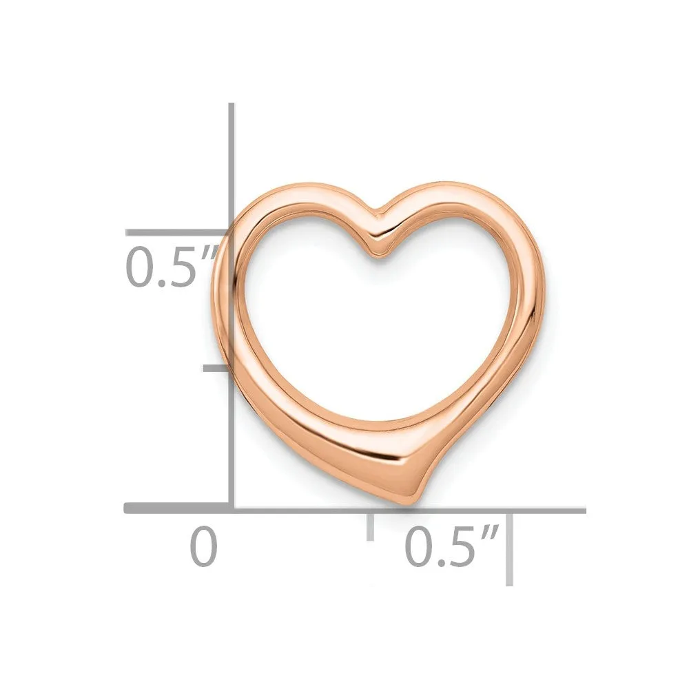 10K Rose Gold Polished Heart Chain Slide