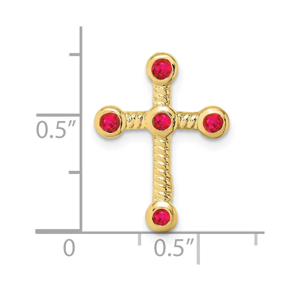 10k Ruby Cross Chain Slide