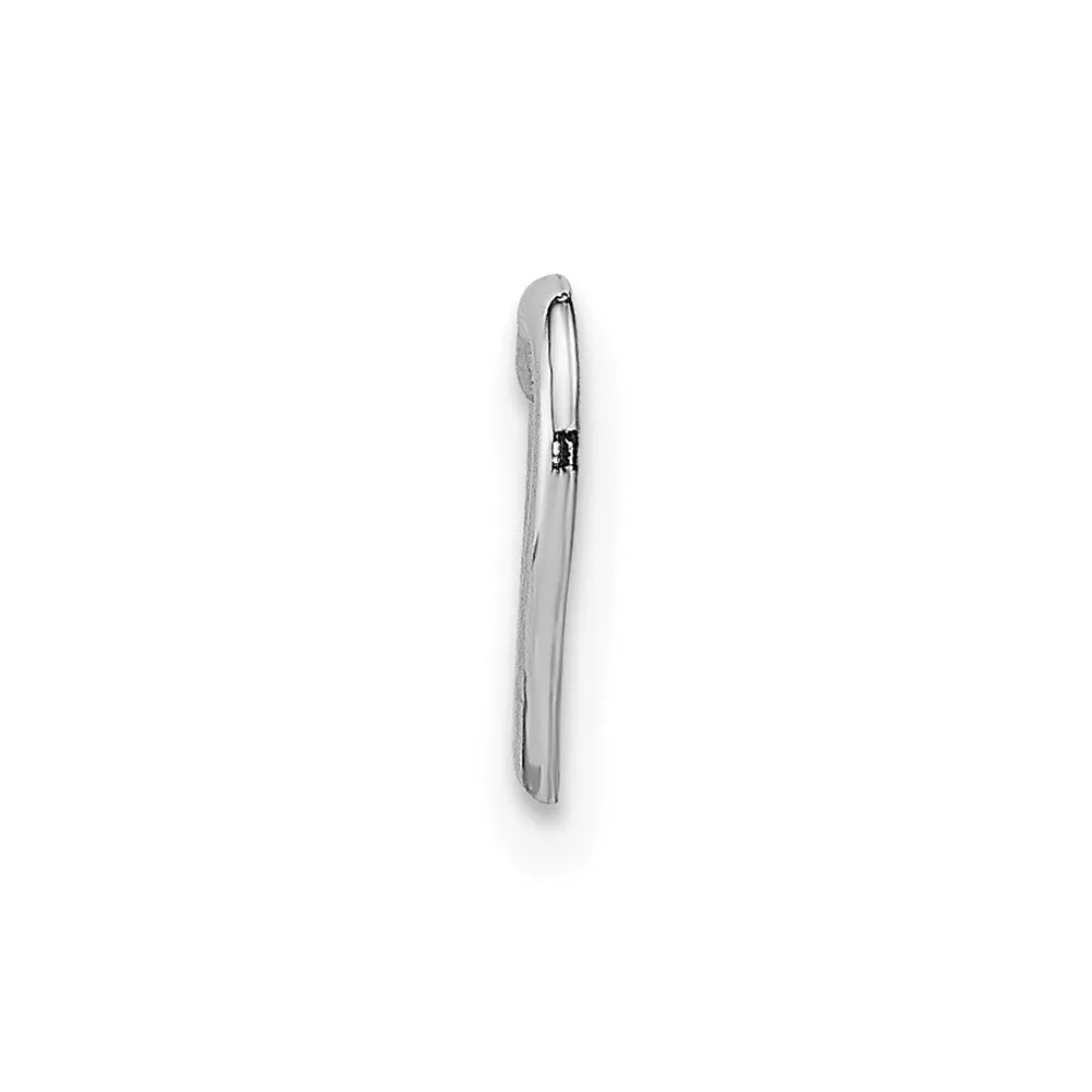 10K White Gold Polished Mini Floating Heart Slide