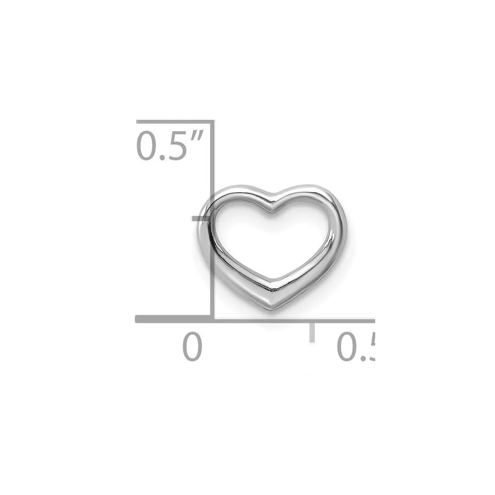 10K White Gold Polished Mini Floating Heart Slide
