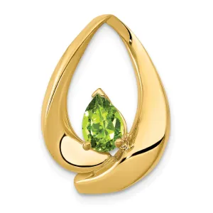 14k 7x5mm Pear Peridot Slide