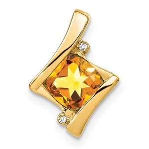 14k Citrine and Diamond Pendant
