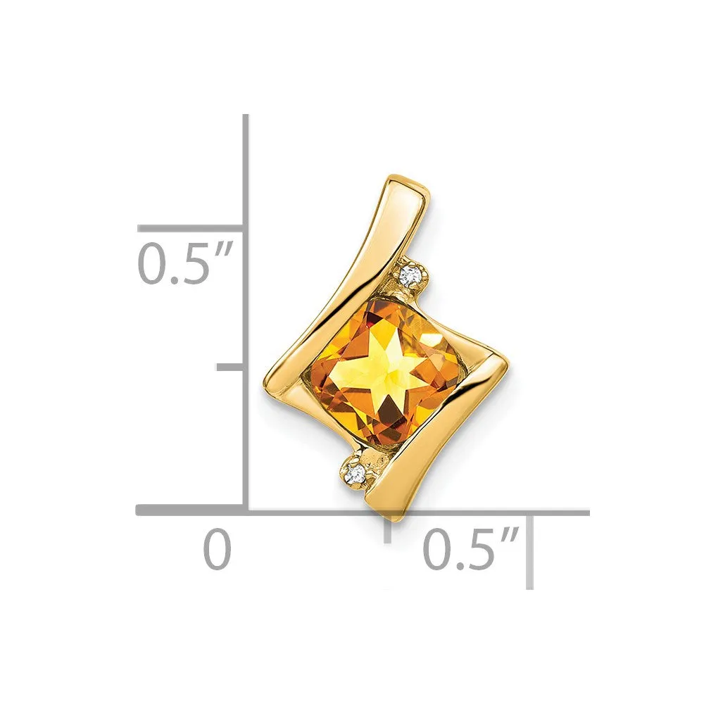 14k Citrine and Diamond Pendant