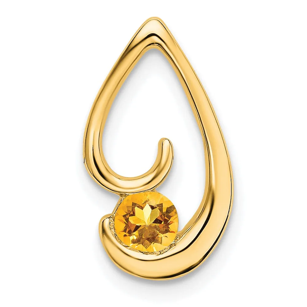 14k Citrine Chain Slide