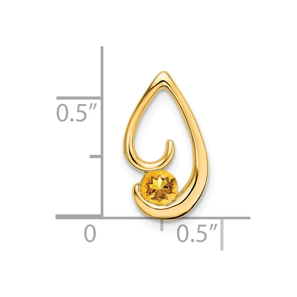 14k Citrine Chain Slide