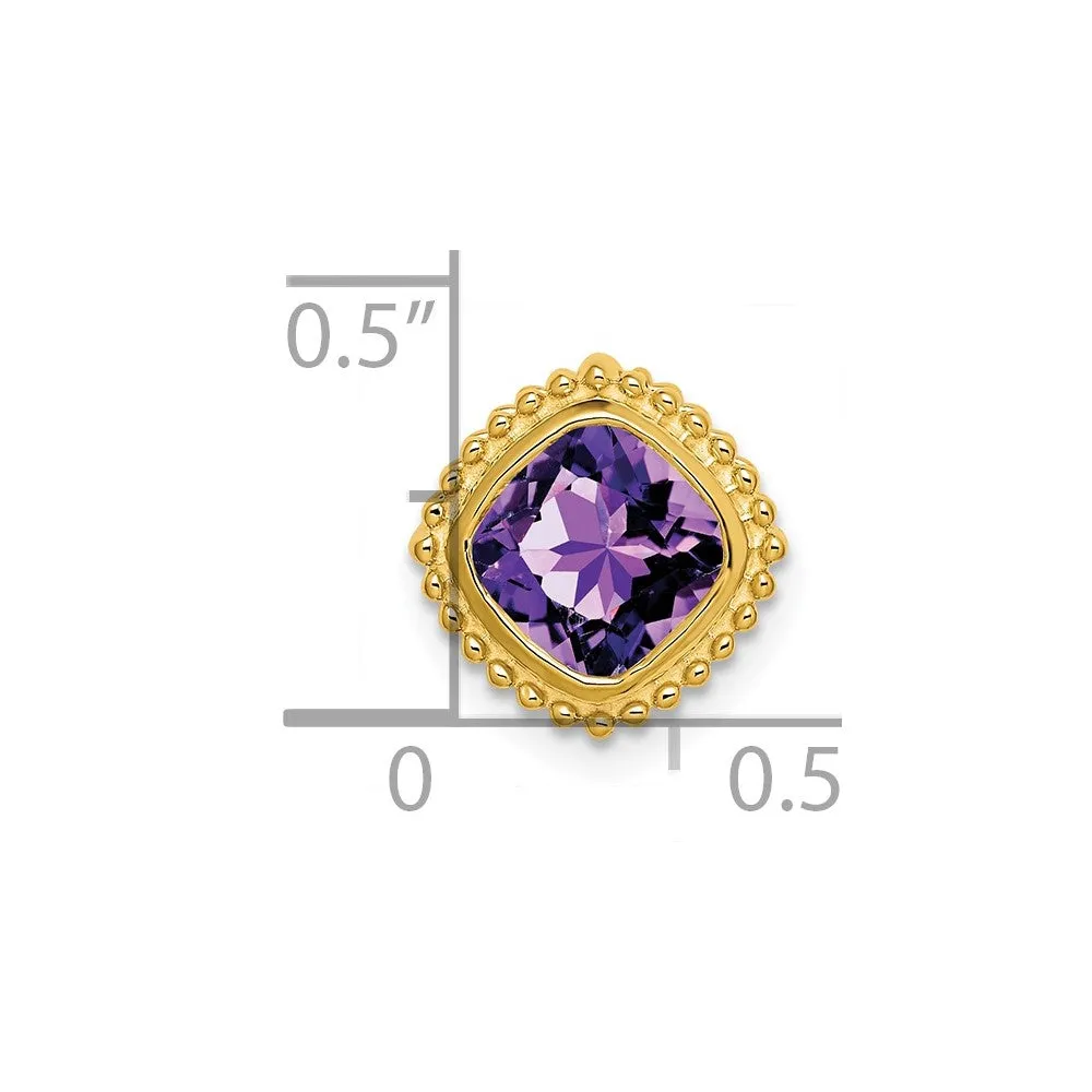 14k Cushion Amethyst Chain Slide
