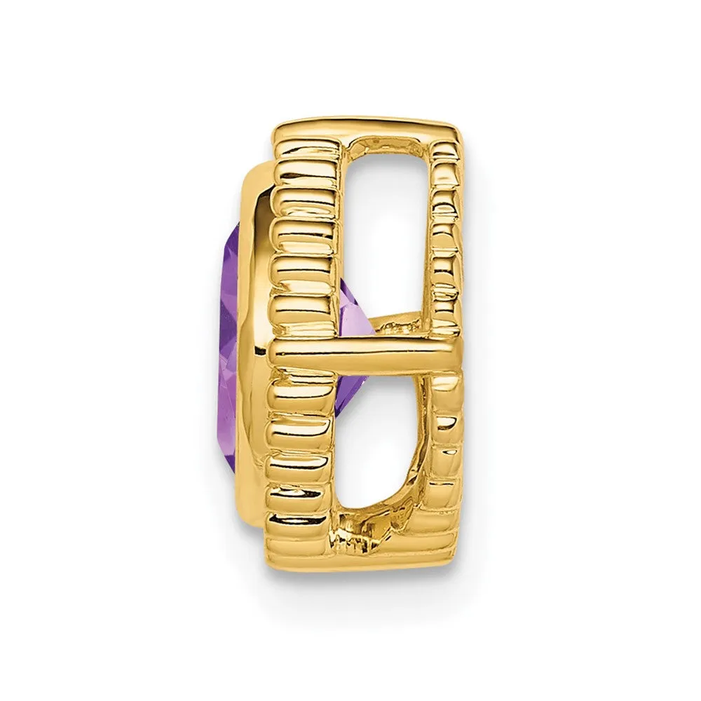 14k Cushion Amethyst Chain Slide