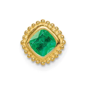 14k Cushion Emerald Chain Slide