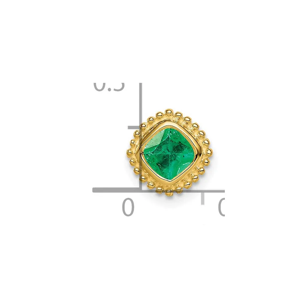14k Cushion Emerald Chain Slide