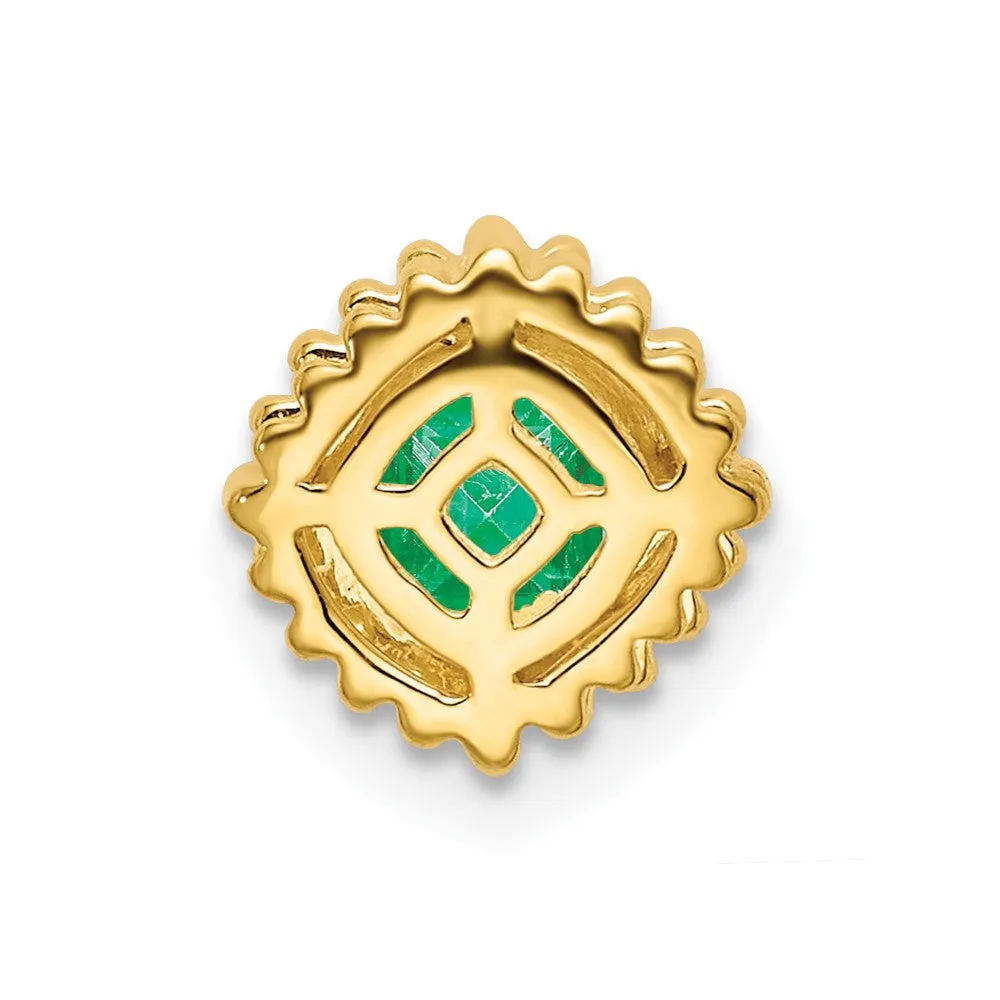 14k Cushion Emerald Chain Slide