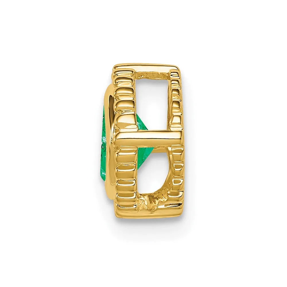 14k Cushion Emerald Chain Slide