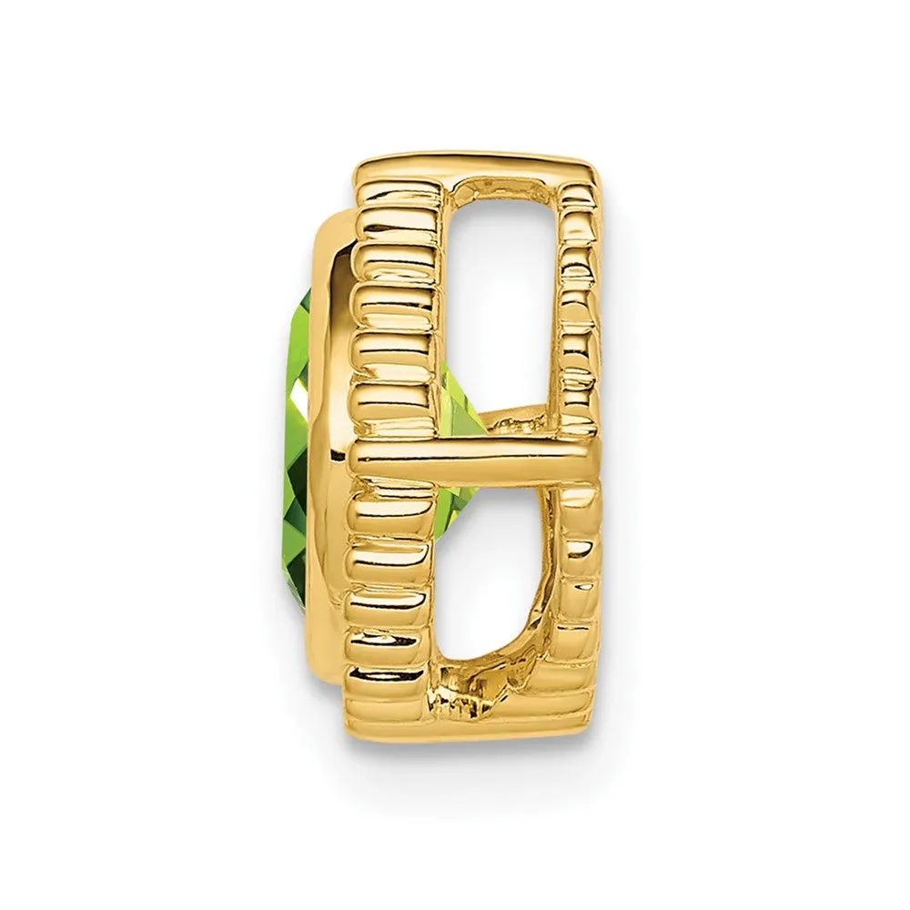 14k Cushion Peridot Chain Slide