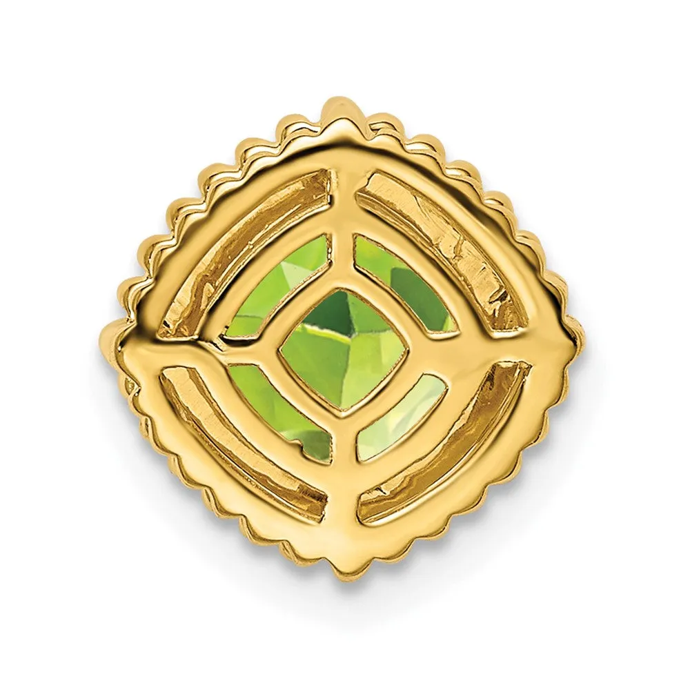 14k Cushion Peridot Chain Slide