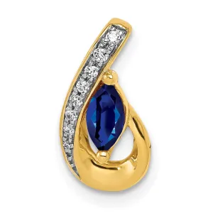 14k Diamond and .28 Sapphire Teardrop Slide