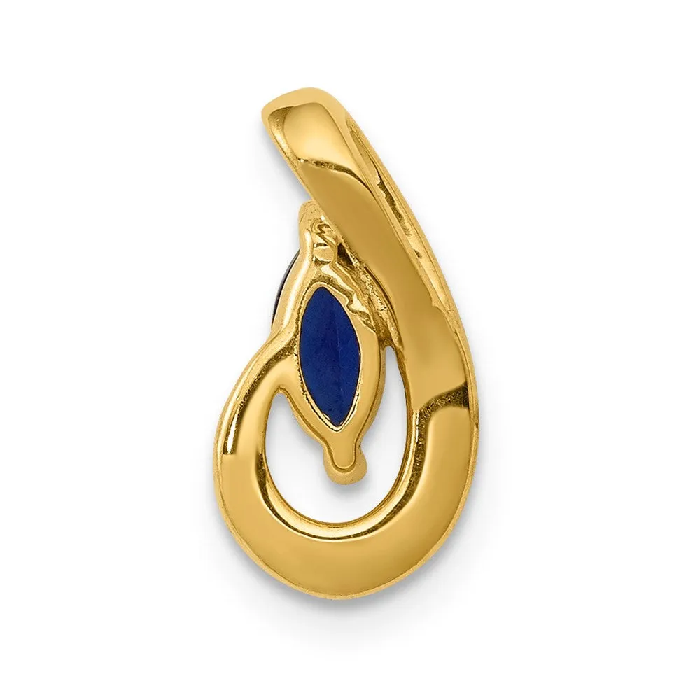 14k Diamond and .28 Sapphire Teardrop Slide