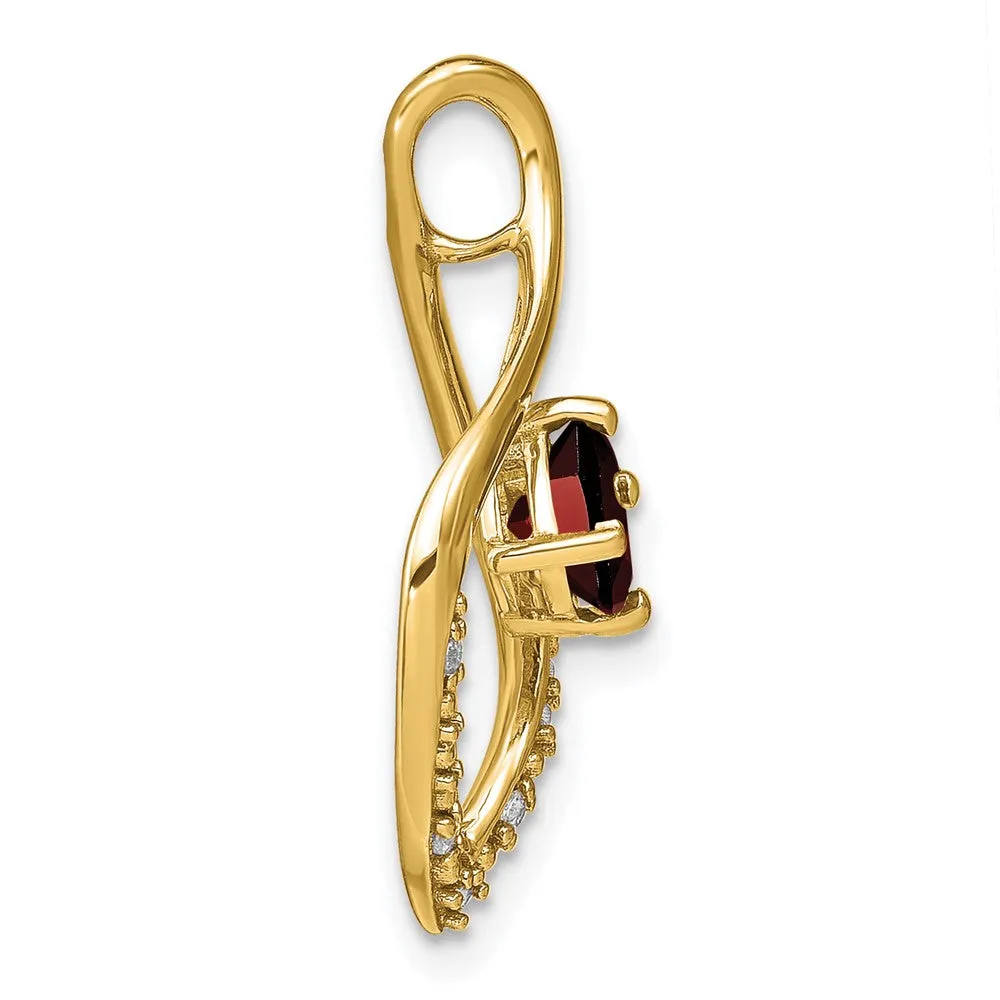 14k Garnet and Diamond Pendant