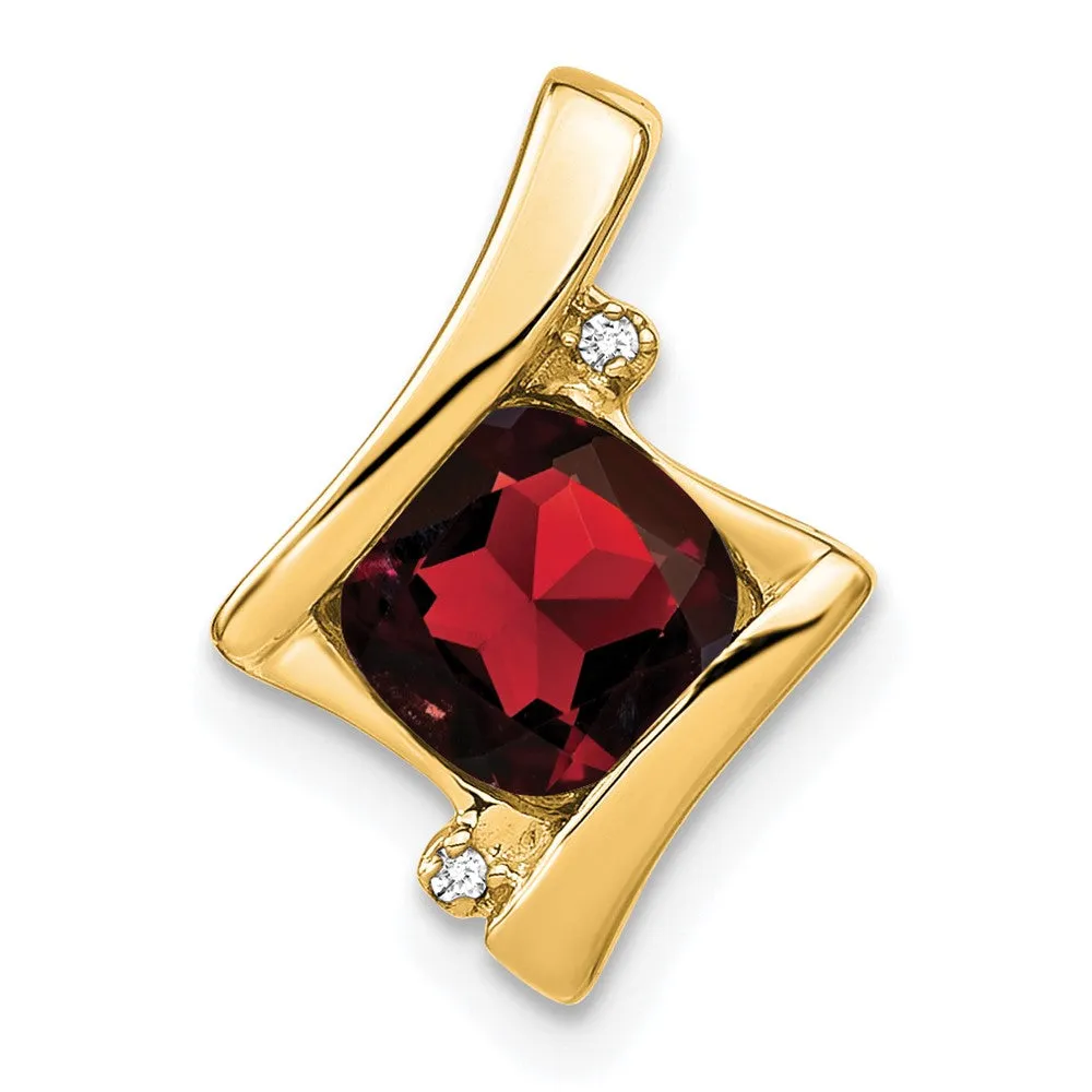 14k Garnet and Diamond Pendant