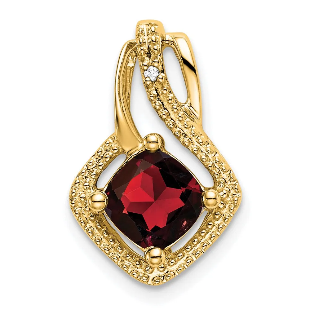 14k Garnet and Diamond Pendant