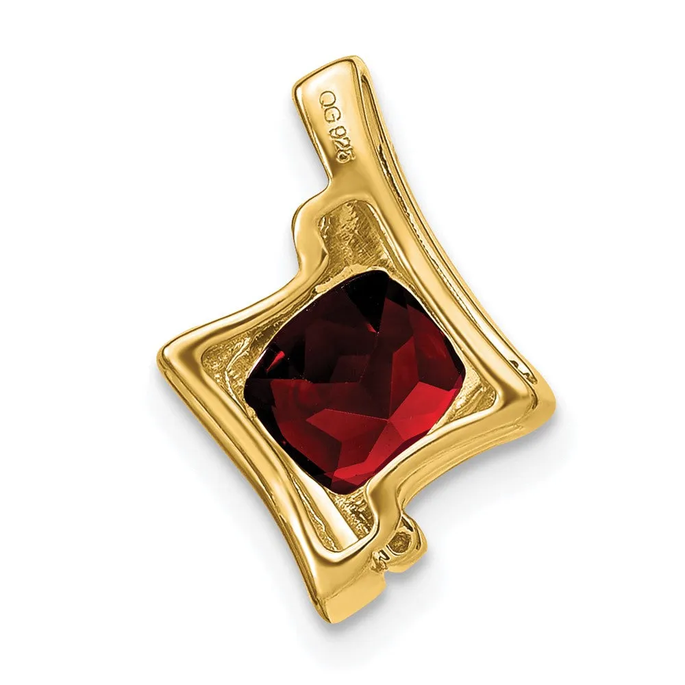 14k Garnet and Diamond Pendant
