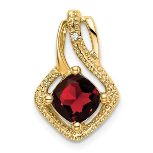 14k Garnet and Diamond Pendant