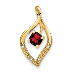 14k Garnet and Diamond Pendant