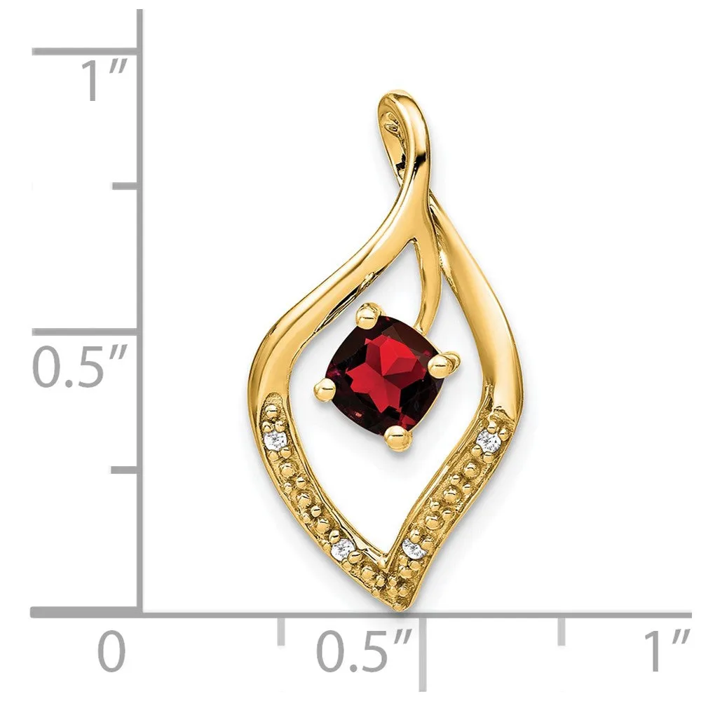 14k Garnet and Diamond Pendant