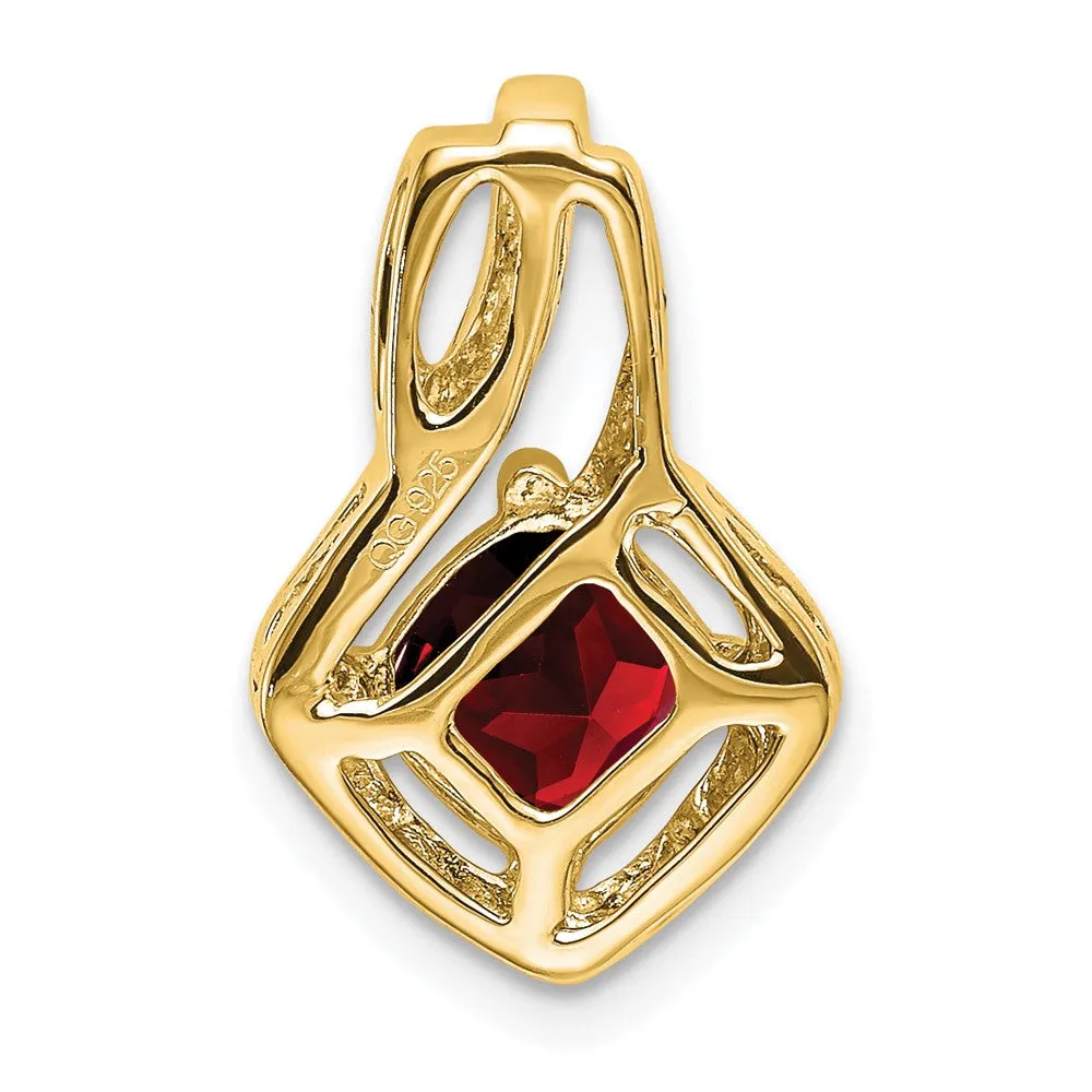 14k Garnet and Diamond Pendant