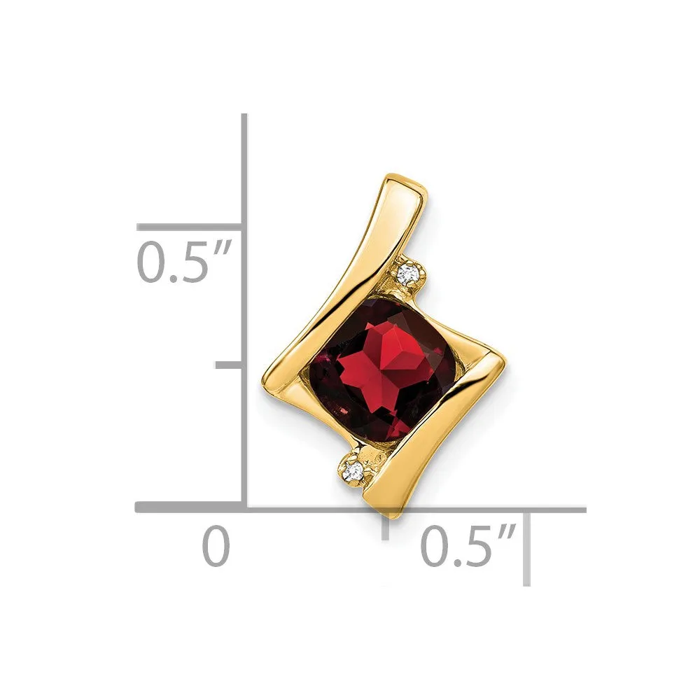 14k Garnet and Diamond Pendant