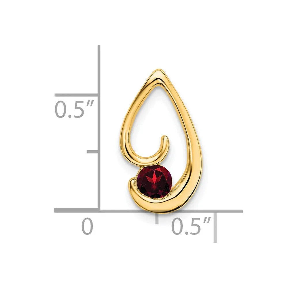 14k Garnet Chain Slide