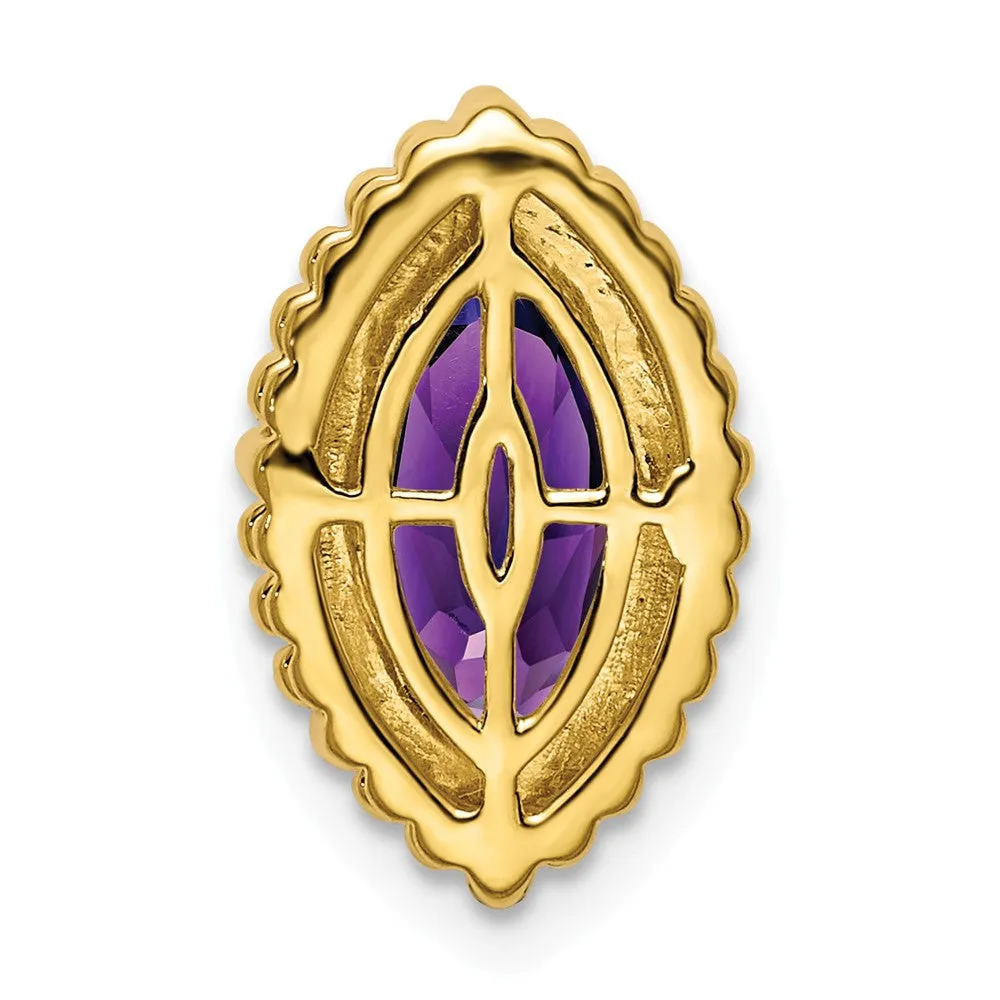 14k Marquise Amethyst Chain Slide