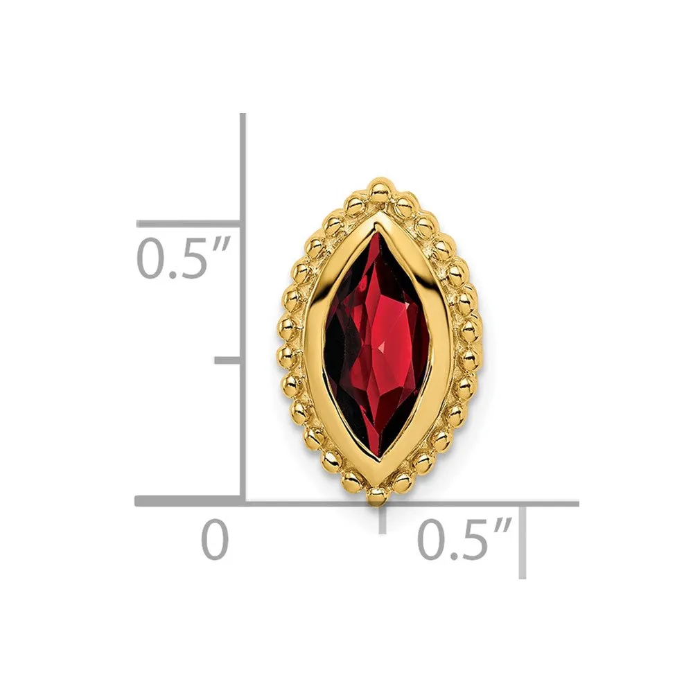 14k Marquise Garnet Chain Slide