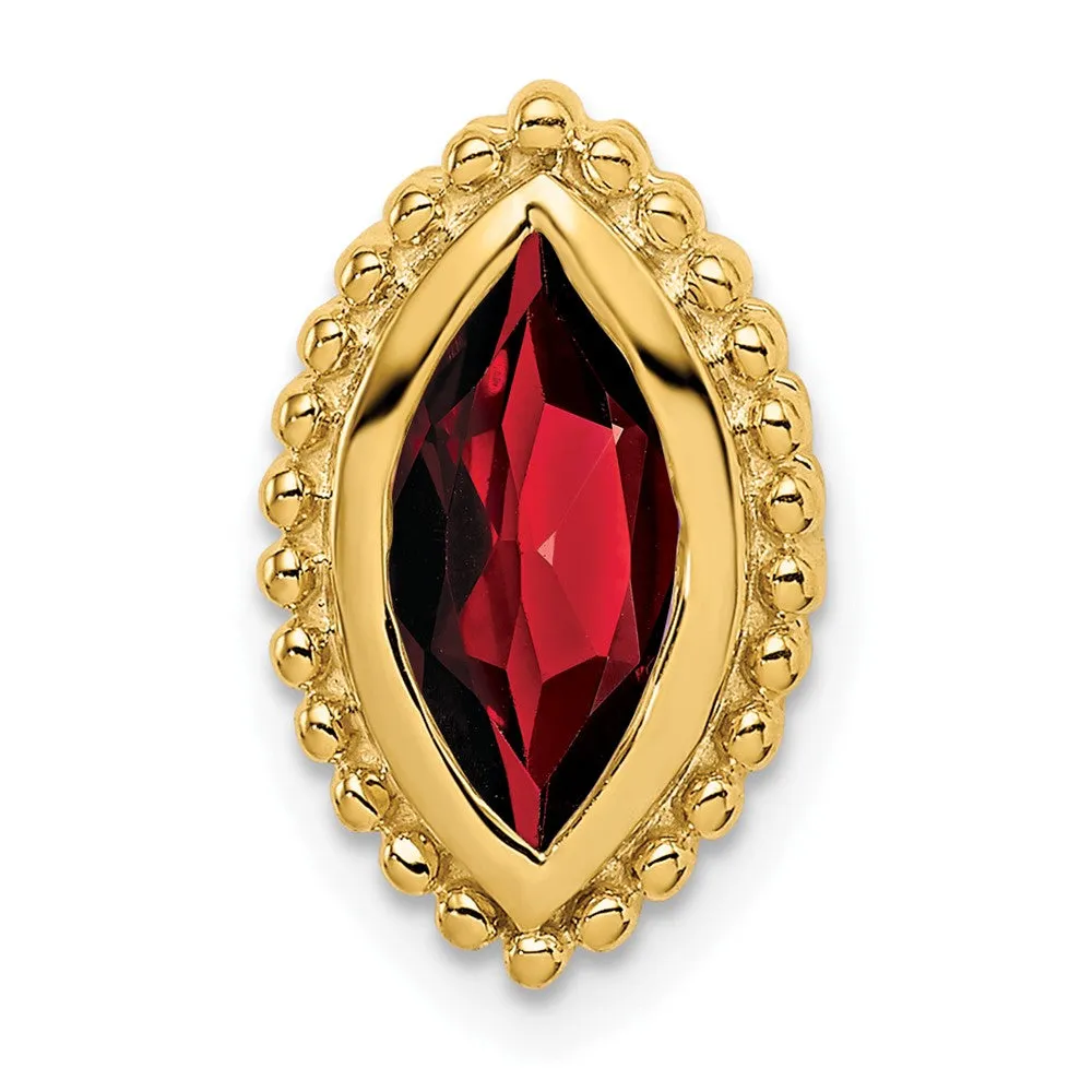 14k Marquise Garnet Chain Slide