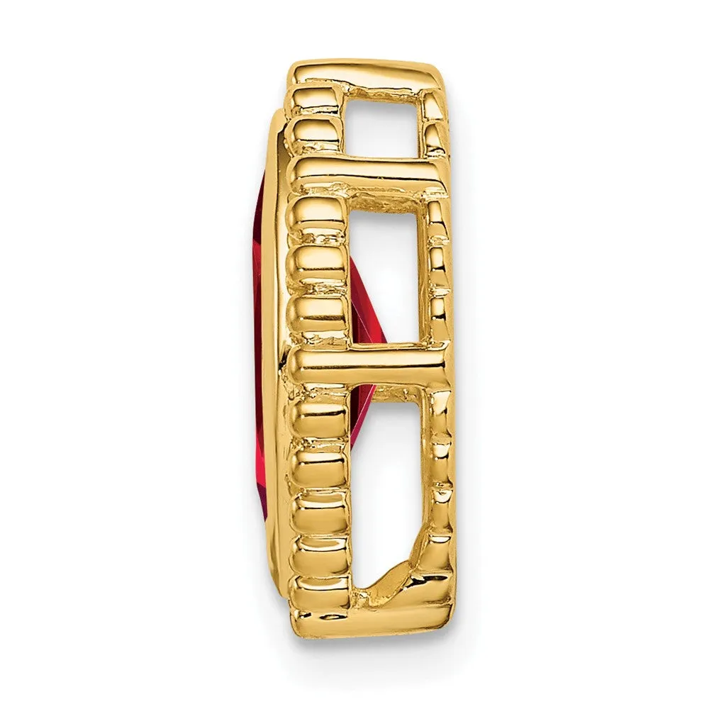 14k Marquise Garnet Chain Slide