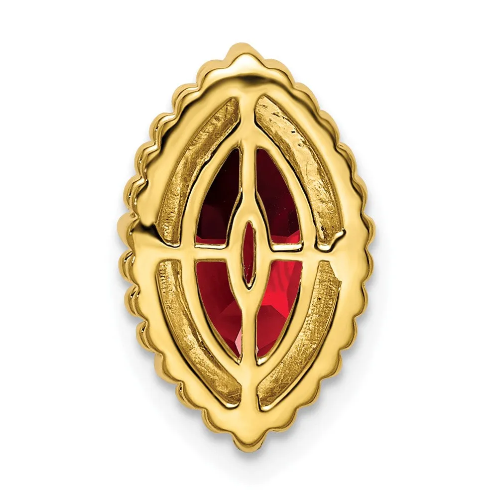 14k Marquise Garnet Chain Slide