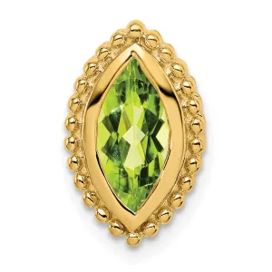 14k Marquise Peridot Chain Slide