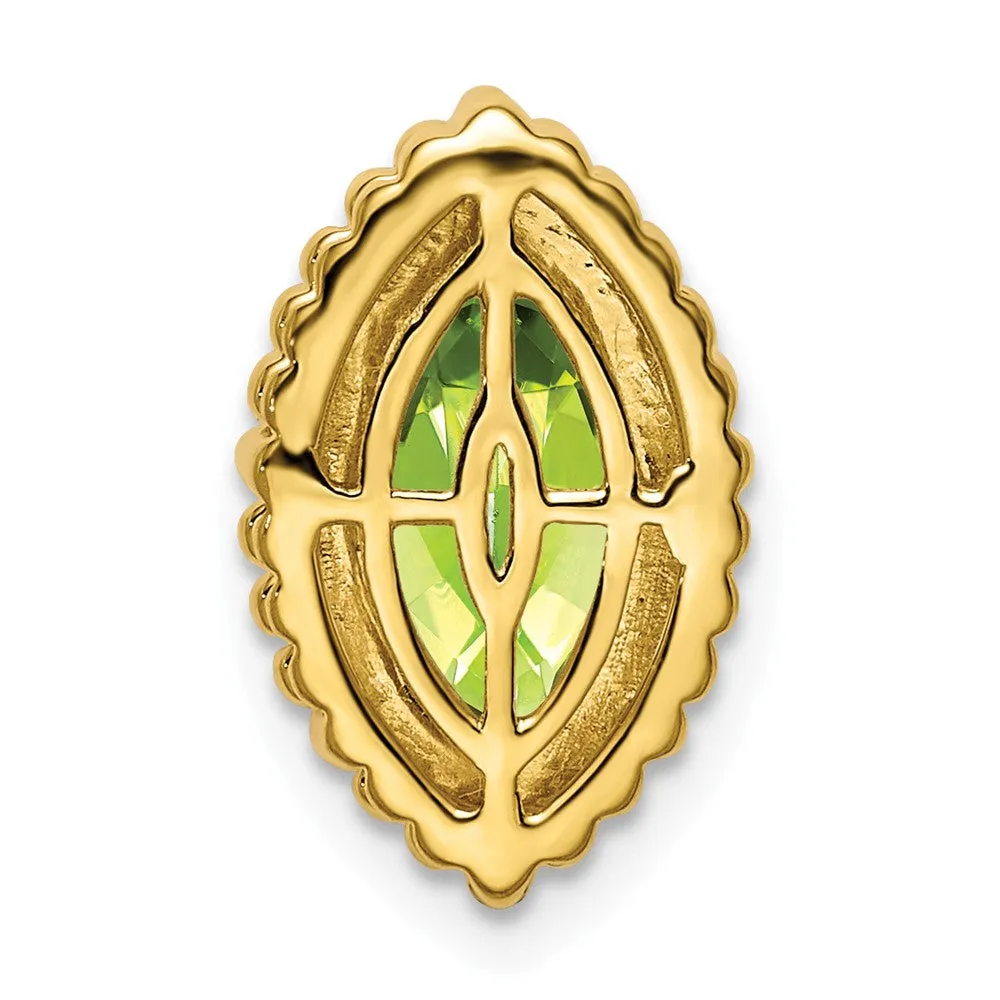 14k Marquise Peridot Chain Slide