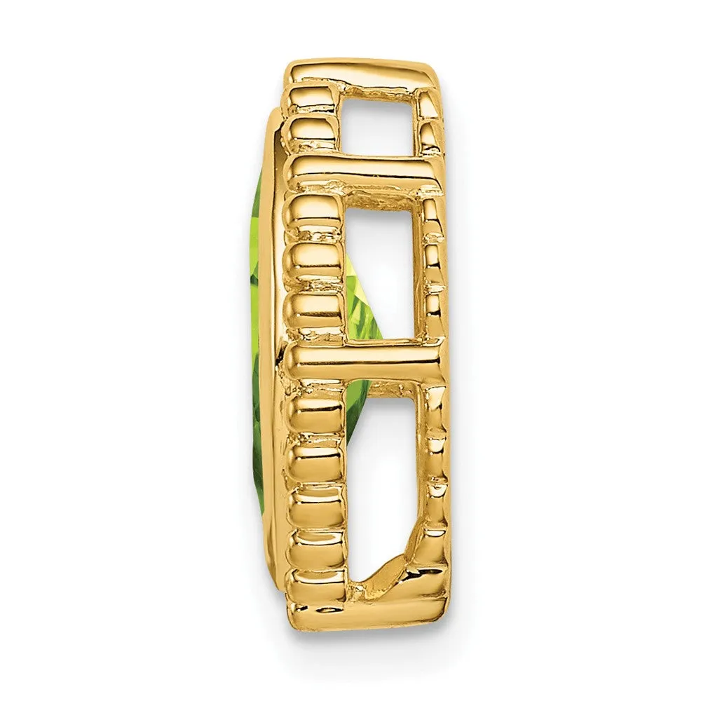 14k Marquise Peridot Chain Slide