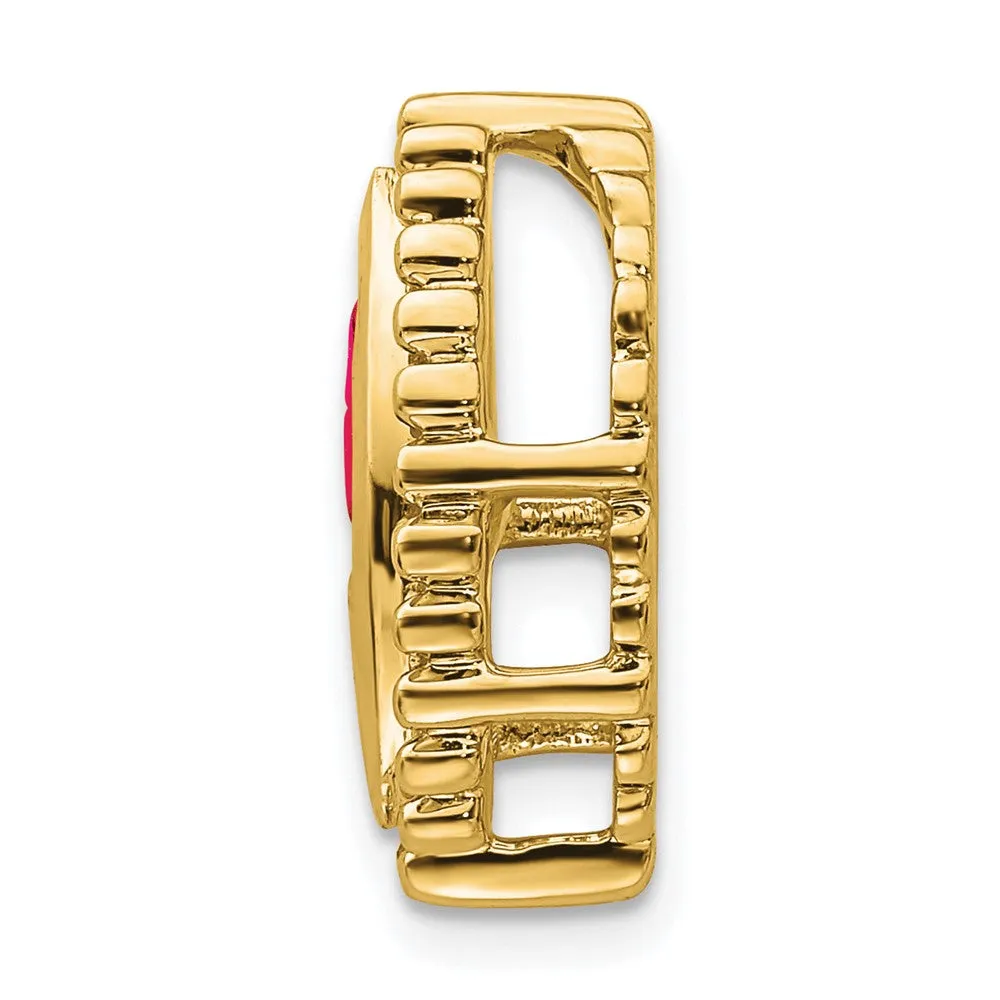 14k Marquise Ruby Chain Slide