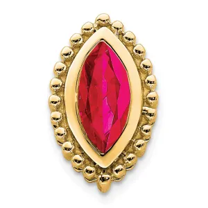 14k Marquise Ruby Chain Slide