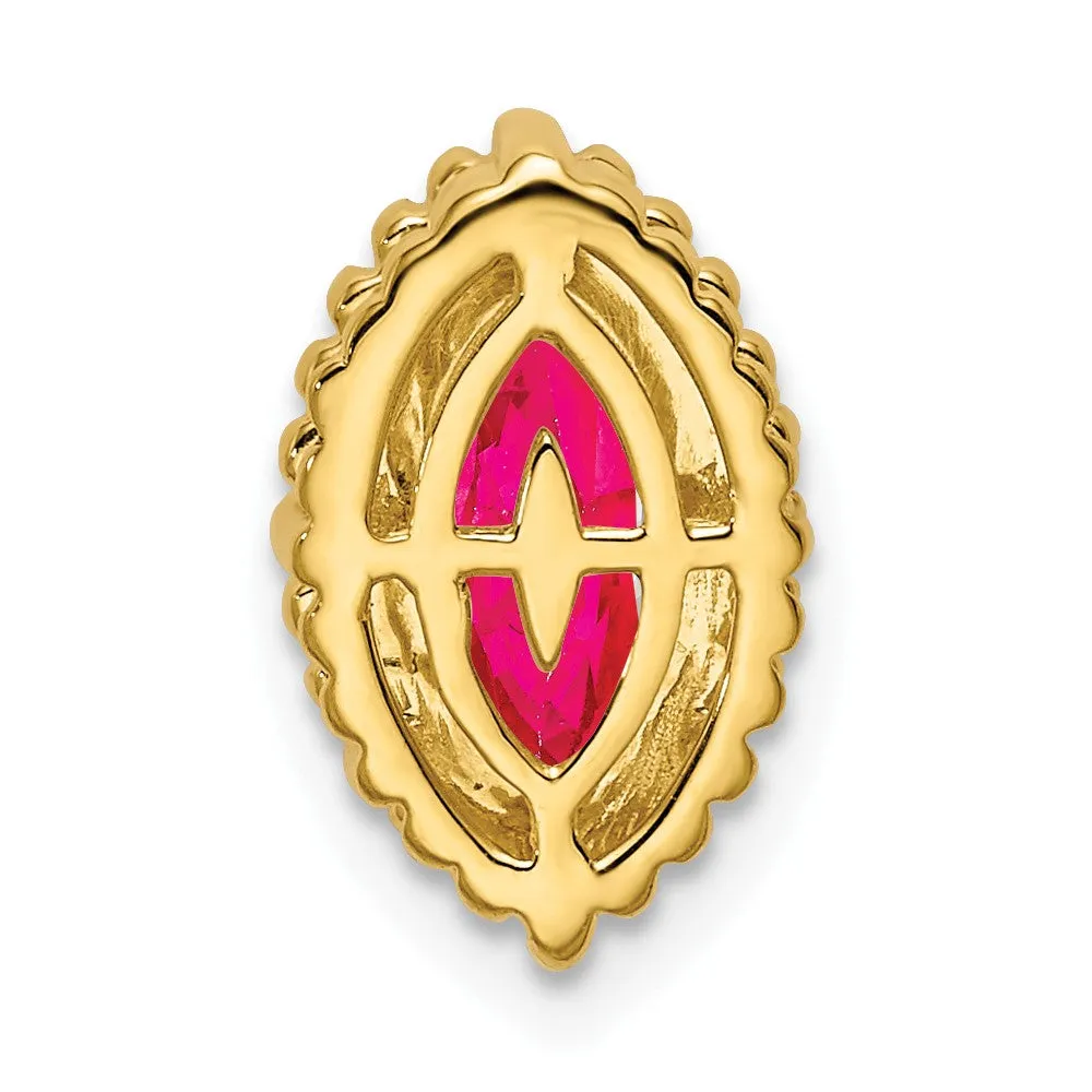 14k Marquise Ruby Chain Slide