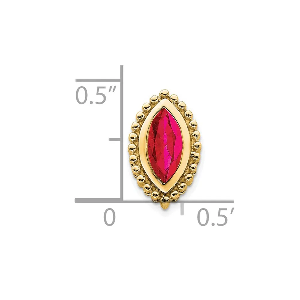14k Marquise Ruby Chain Slide