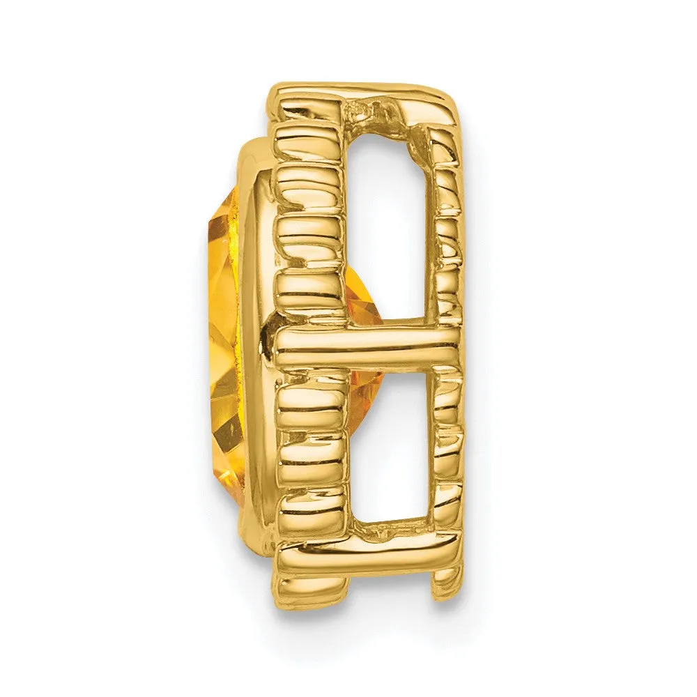 14k Oval Citrine Chain Slide