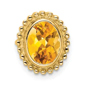 14k Oval Citrine Chain Slide